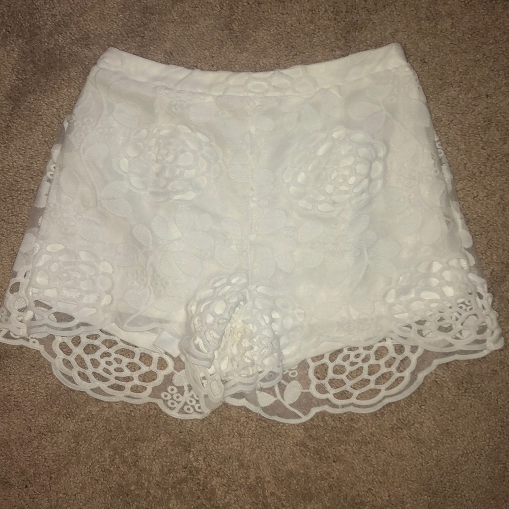 White Lace Shorts